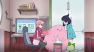 Mollie and Lucky brighten Hatenna's mood in Pokemon Horizons Episode 38 (Image via The Pokemon Company)